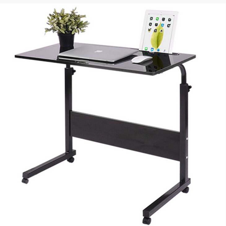 Black Portable Laptop Table Trolley Computer Adjustable