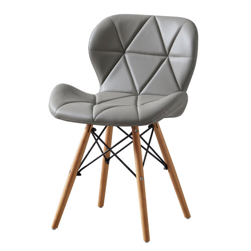 Grey MOF Dining Chairs Wood Legs & Comfortable Padded