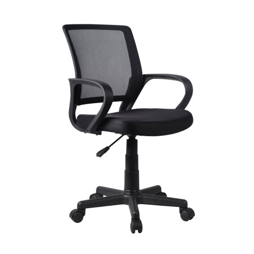 Black Office Desk Computer PC Chair Furniture Gaming Mesh Fabric Swivel Seat