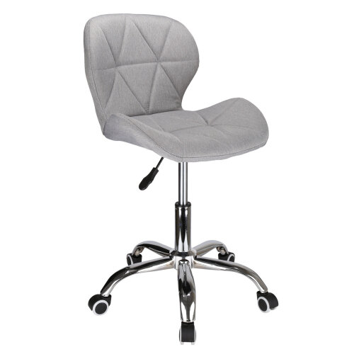Adjustable Office Chair Cushioned Computer Desk Chrome Legs Small Swivel
